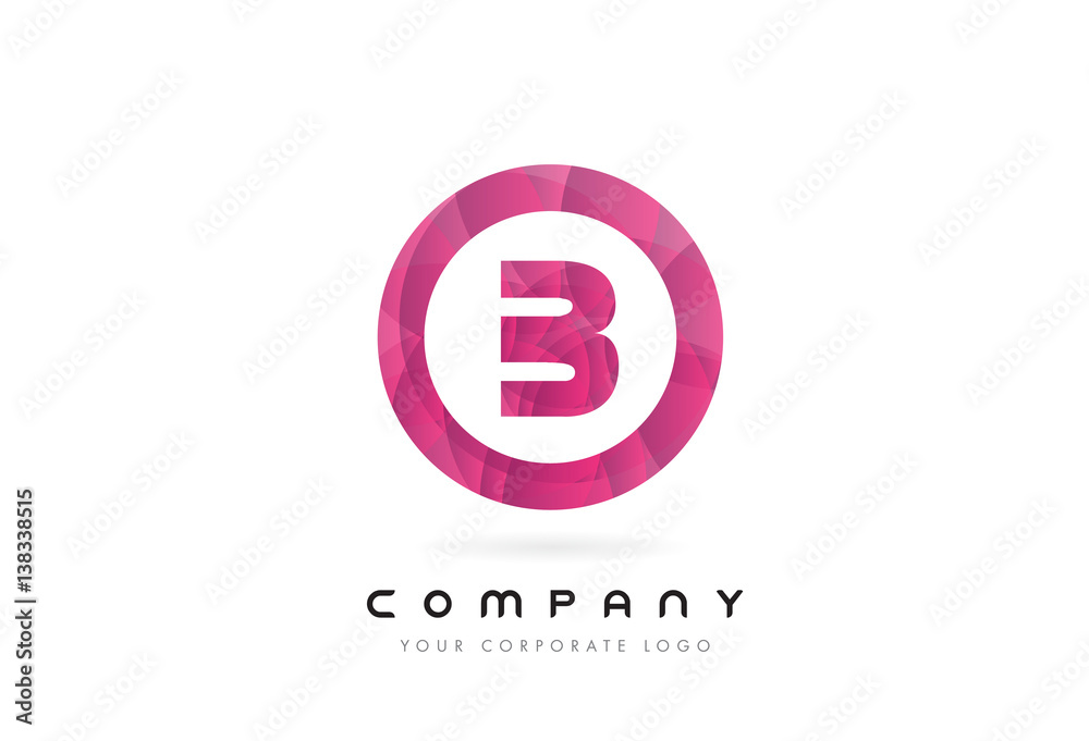 B Letter Logo Design with Circular Purple Pattern. B Letter Logo Design with Circular Purple Pattern.