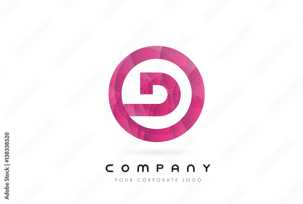 D Letter Logo Design with Circular Purple Pattern. D Letter Logo Design with Circular Purple Pattern.