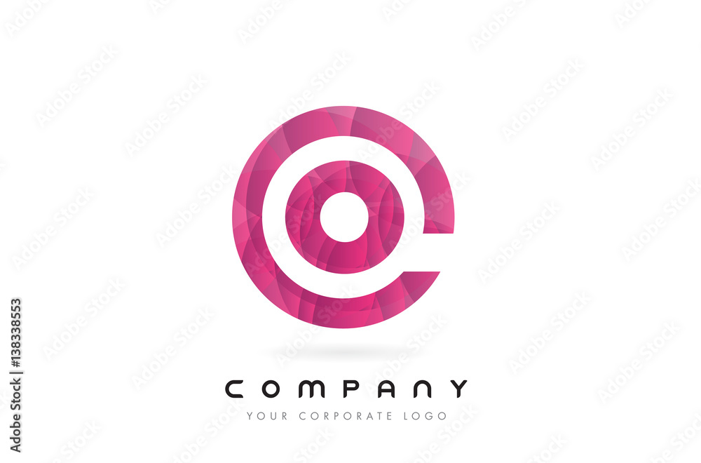 O Letter Logo Design with Circular Purple Pattern.