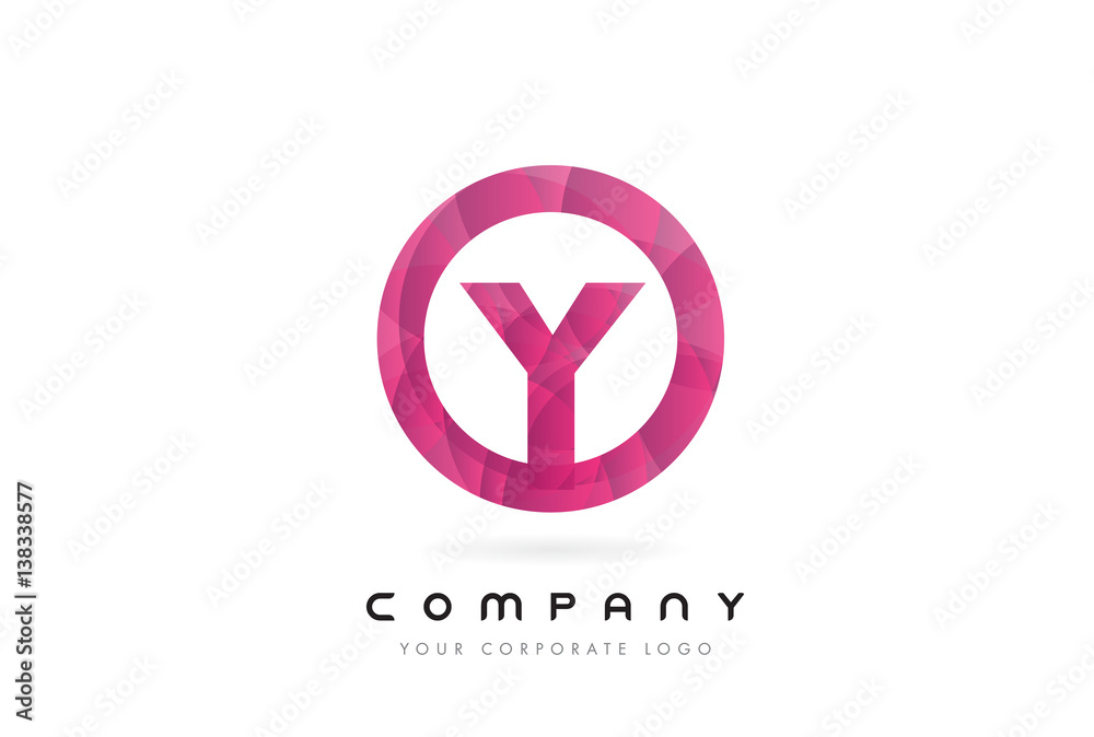 Y Letter Logo Design with Circular Purple Pattern. Y Letter Logo Design with Circular Purple Pattern.