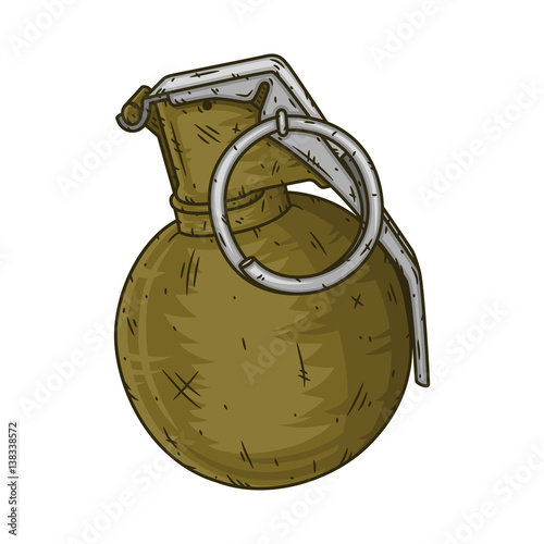 Hand grenade M67 in hand drawn style. Vector illustration.