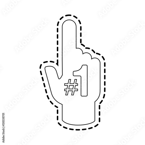 foam finger icon image vector illustration design 