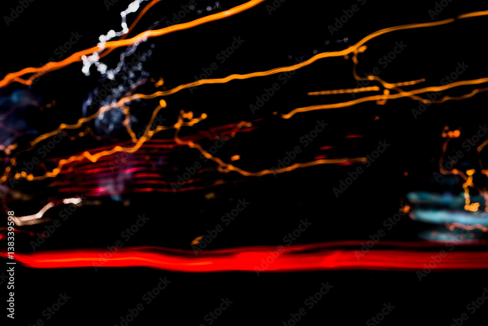 Long exposure of traffic light at night scene,abstract background Long exposure of traffic light at night scene,abstract background