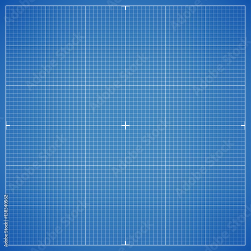 Blue drawing millimeter paper with linear markings. Vector Illustration