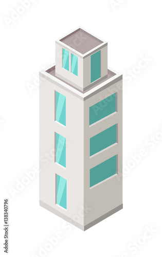 Isometric City Building Vector. Isometry © robu_s