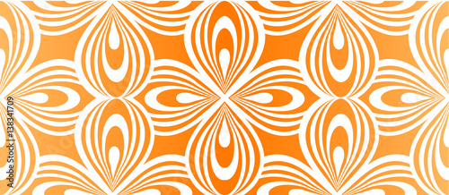 Print бесшовный линейный орнамент бело-оранжевый 