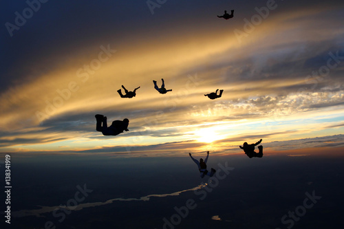 Sunset skydiving