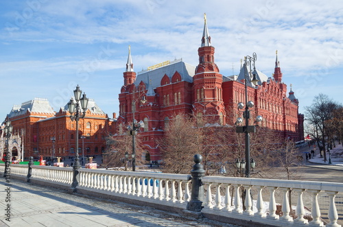 View of the Historical Museum from Manezh Square, Moscow, Russia