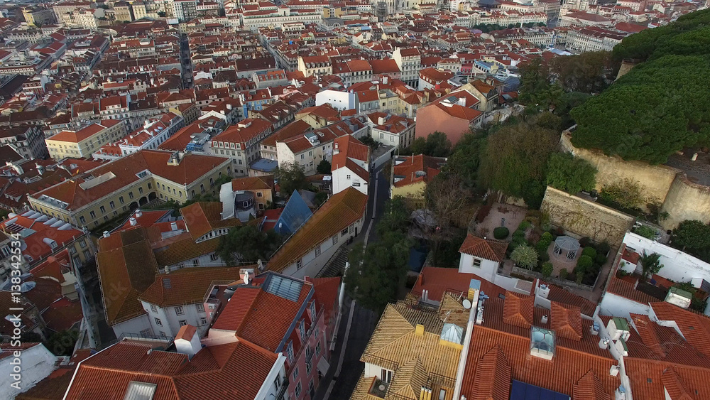 Aerial View of Alfama, Lisbon, Portugal