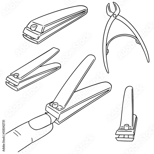 vector set of nail clipper