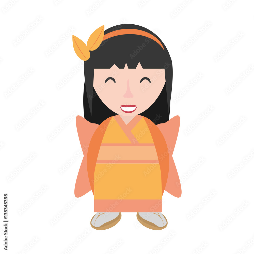 smiling geisha kimono diadem vector illustration eps 10 smiling geisha kimono diadem vector illustration eps 10