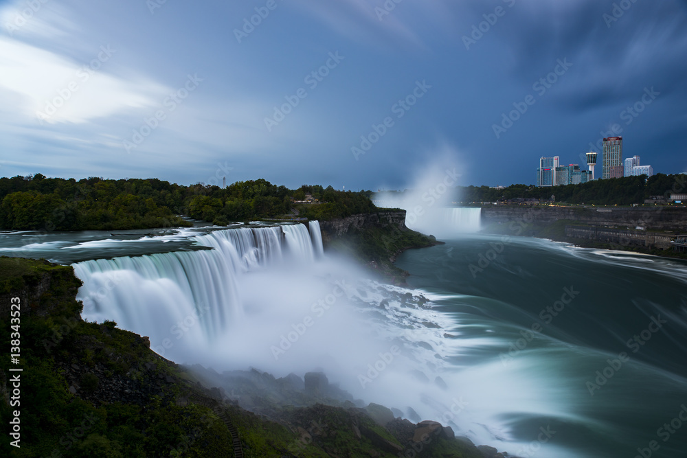 Long Exposure of American Horseshoe (Niagara) Falls After Storm - New York and Canada
