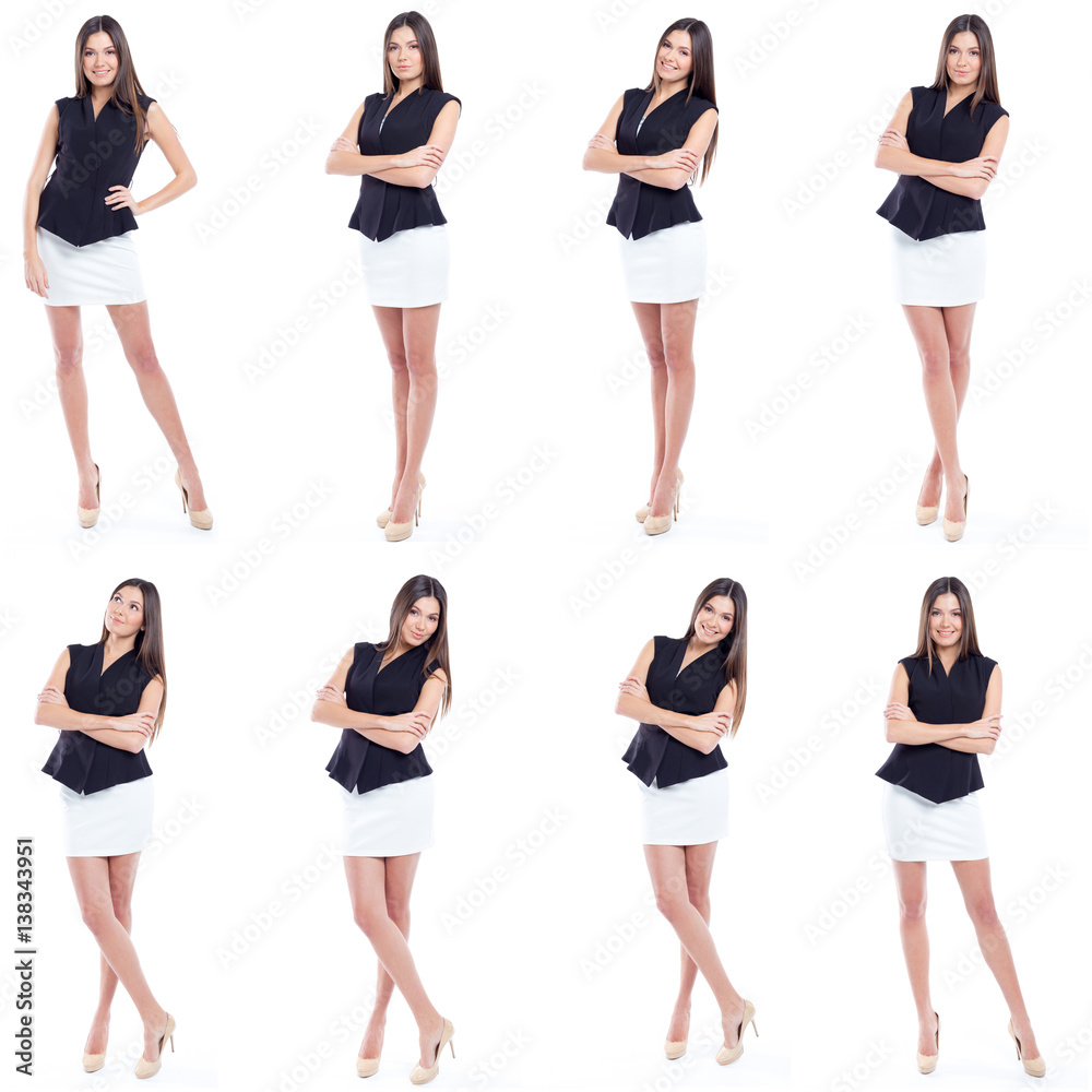 Collection of full length portraits of businesswomen Collection of full length portraits of businesswomen