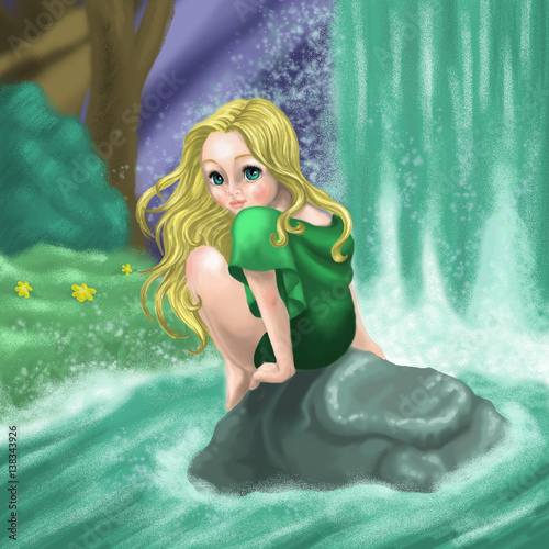 Bild auf Leinwand Lorelei - ondina personaggio mitologico