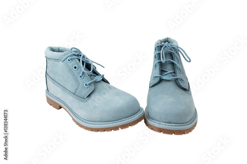 urban blue boots isolated on white