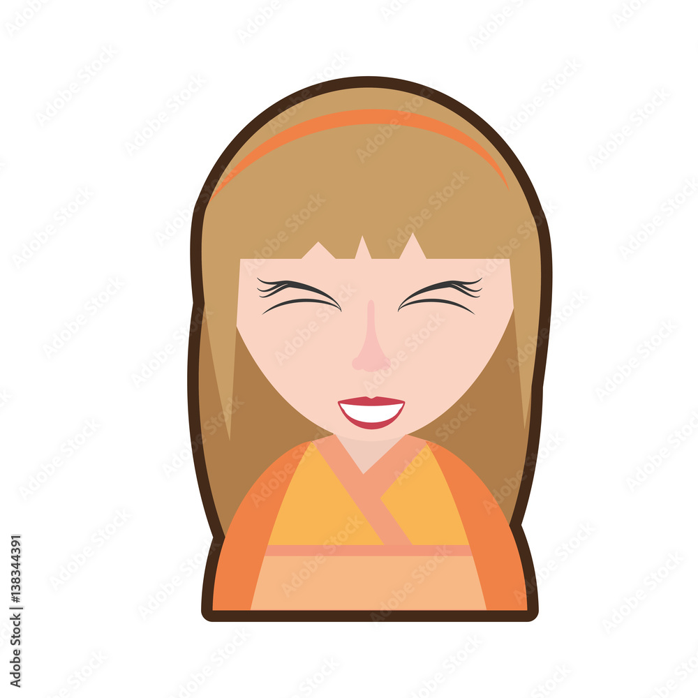 cartoon girl geisha kimono diadem vector illustration eps 10 cartoon girl geisha kimono diadem vector illustration eps 10