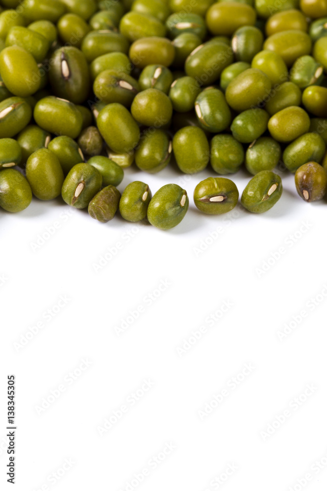 Mung beans isolated on white background Mung beans isolated on white background