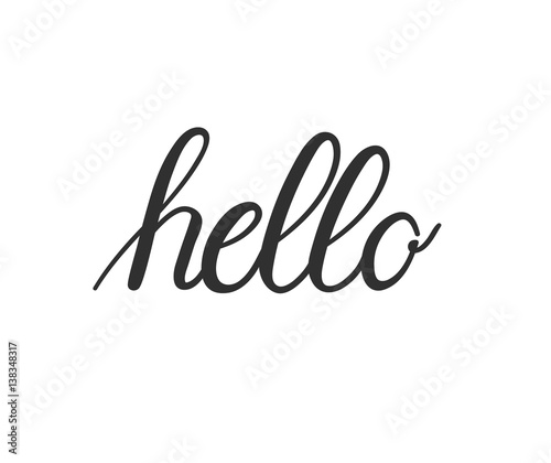 Vector hand-written calligraphy hello word