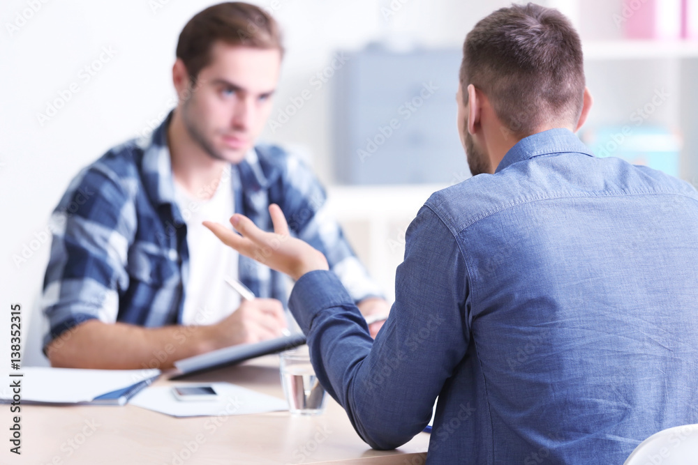 Male job applicant having interview Male job applicant having interview