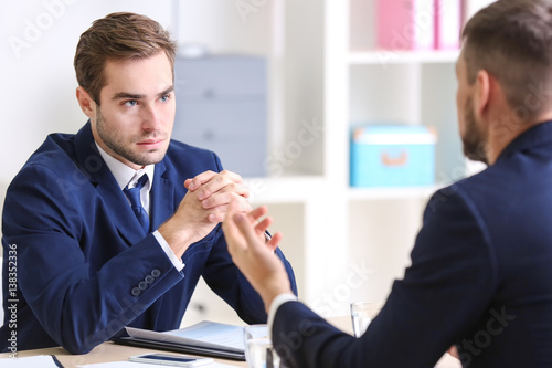 Job applicant having interv...