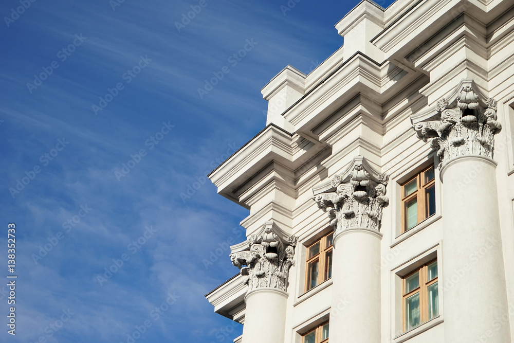 Design of building in neoclassical style Design of building in neoclassical style