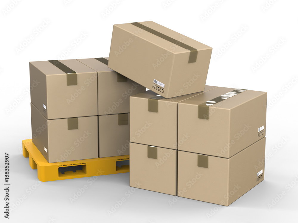 cardboard boxes on plastic pallet cardboard boxes on plastic pallet
