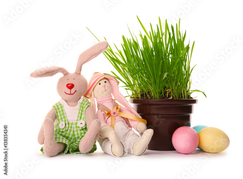 Easter rabbits with eggs on...