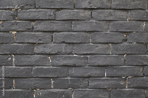 Black  brick wall. background