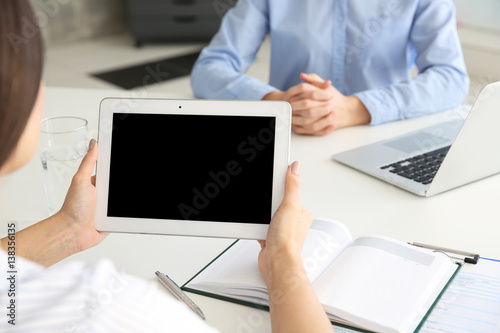 Job applicant having interv...