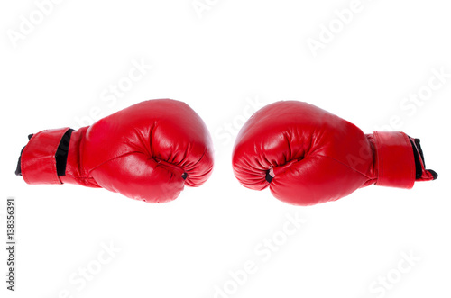 red boxing gloves on a white background © dimas830