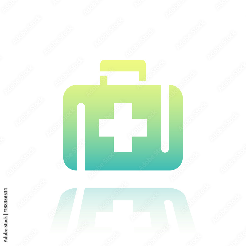 First aid kit icon over white, vector illustration First aid kit icon over white, vector illustration