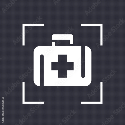 First aid kit icon, medicine chest vector sign