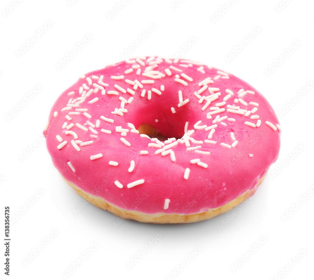 Tasty glazed donut, isolated on white Tasty glazed donut, isolated on white