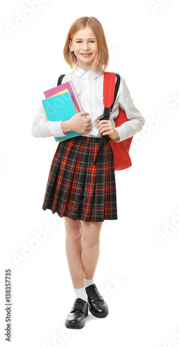 Cute girl in school uniform...