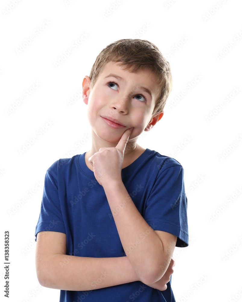 Portrait of little boy isolated on white Portrait of little boy isolated on white