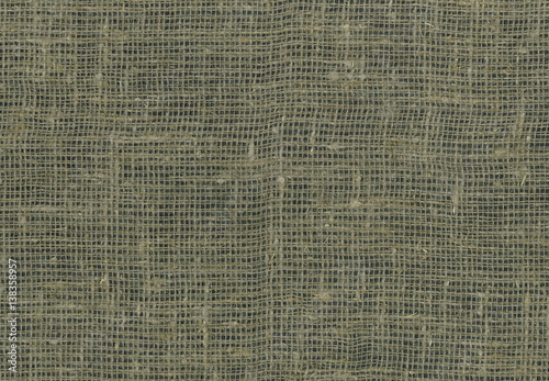 Coarse Burlap Fabric High resolution on black background