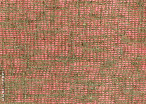 Coarse Burlap Fabric High resolution on pink background