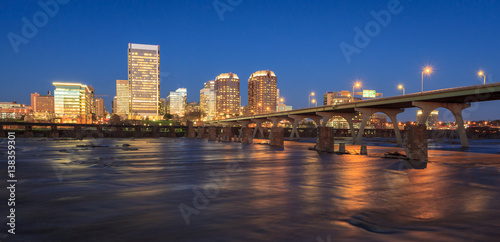 Richmond skyline reflected in the James River
