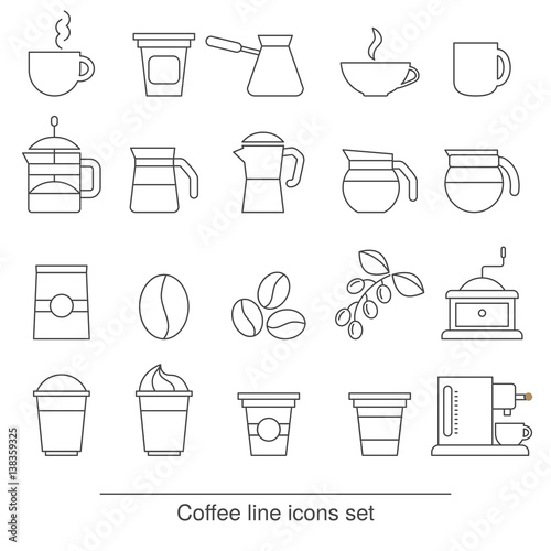 Coffee icons set