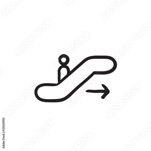 Gangway of plane sketch icon.