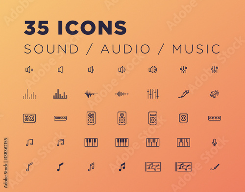 35 Sound, Audio, Music Icons