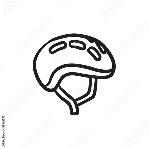 Bicycle helmet sketch icon.