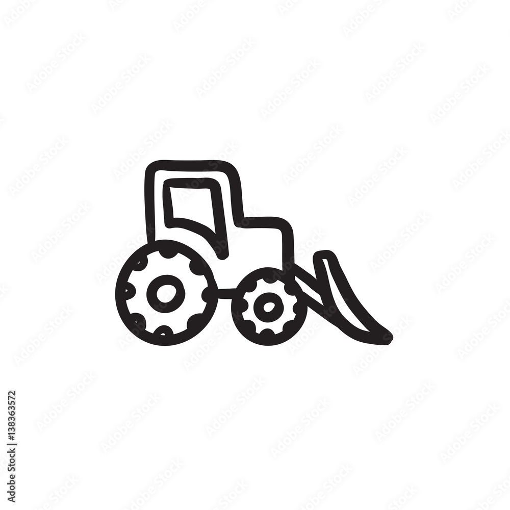 Bulldozer sketch icon. Bulldozer sketch icon.
