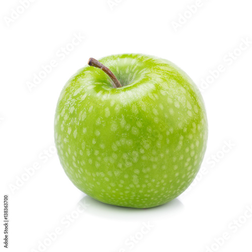 Fresh green apples isolated on white background.