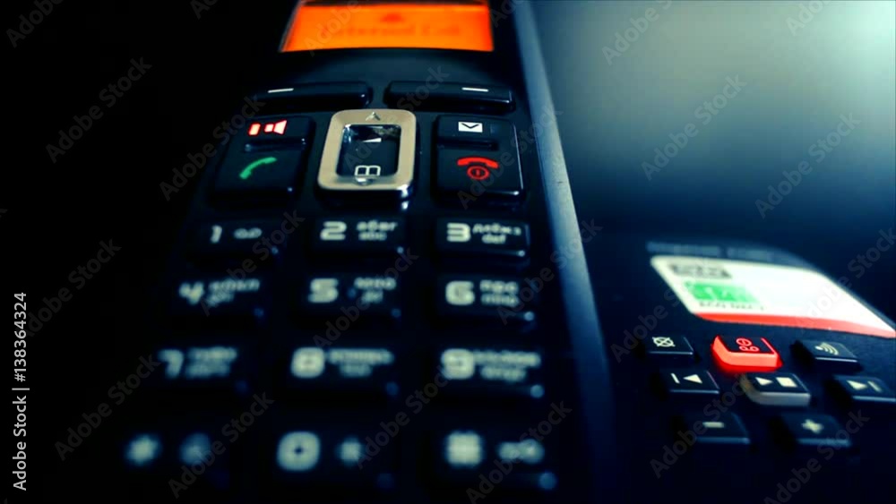 Answering machine phone ringing. Close up of a answering machine phone ringing
