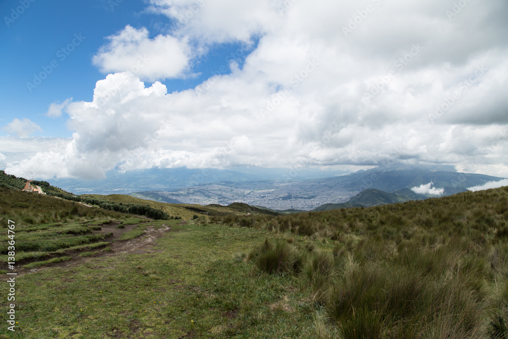 View from Pichincha to Quito; Ecuador 