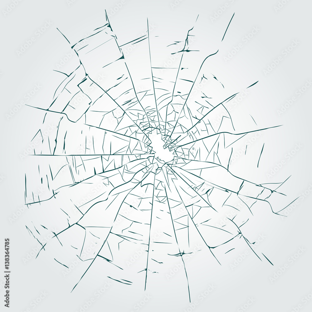 Cracks, broken glass vector