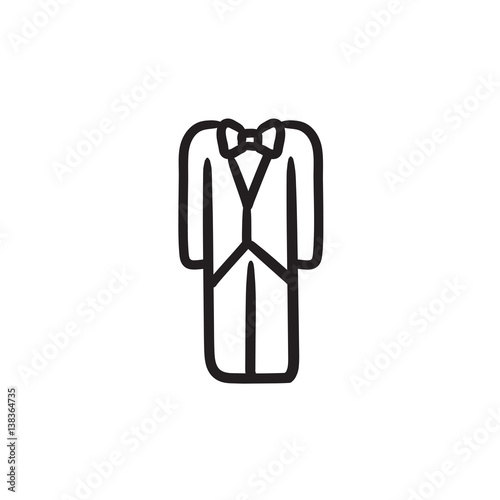 Wedding tuxedo sketch icon.