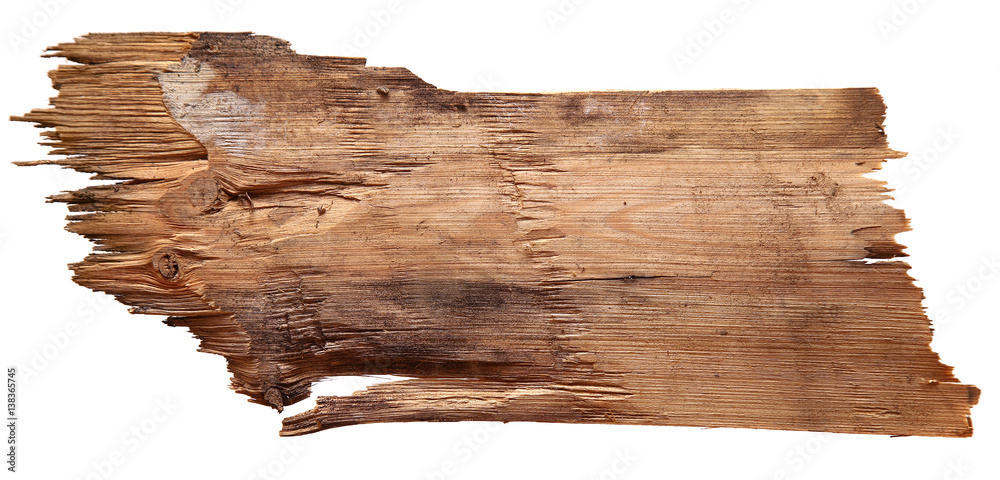 old wooden boards isolated on white background.