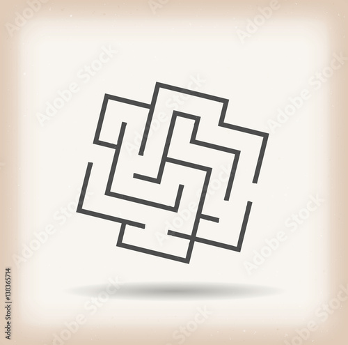 Maze Symbol On Vintage Background